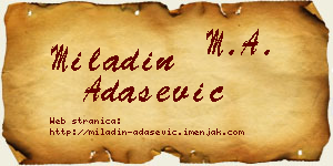Miladin Adašević vizit kartica